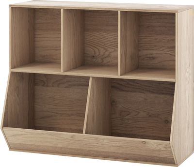 Costway 5-Cube Wooden Kids Toy Storage Organizer with Anti-Tipping Kits 73526894 New