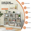 41-inch white wooden toy storage organizer with 10 open cubes, ideal for classrooms and nurseries, featuring a spacious.