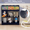 Kids toy storage organizer in navy with bookshelf and cabinet, featuring anti-tipping device for safety and ample.