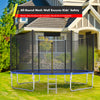 Trampoline replacement protection enclosure net for 12 ft round trampoline, featuring a double-headed zipper door for.