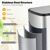 Close-up of the 12 Gal stainless steel trash can's 3-layered structure, featuring anti-fingerprint and easy-to-clean.
