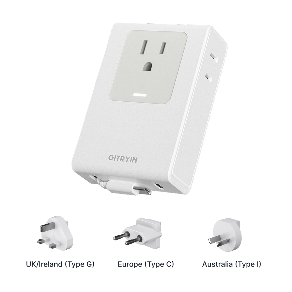 Giraffe Tools Retractable Travel Adapter 5-in-1 40W New