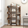 Tree-shaped bookshelf in rustic brown with 13 compartments, ideal for home office organization and decor.