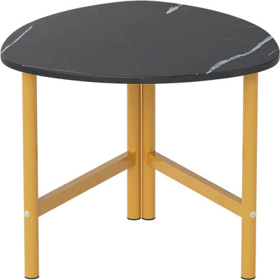Costway Industrial Triangle Oval Coffee Table Metal Legs 86256713 New