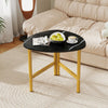 Triangle Coffee Table Oval Coffee Table with Metal Legs Industrial Center Table-Black - Gallery View 1 of 10