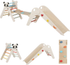 Panda-themed foldable kids climbing set with slide, balance bridge, and climbing triangle for safe play and.
