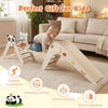 Triangle climbing set with slide and balance bridge, made of beech wood, designed for kids' coordination and balance.