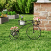 Tricycle Plant Stand Flower Pot Cart Holder with 3 Hollowed Baskets-Black - Gallery View 1 of 10