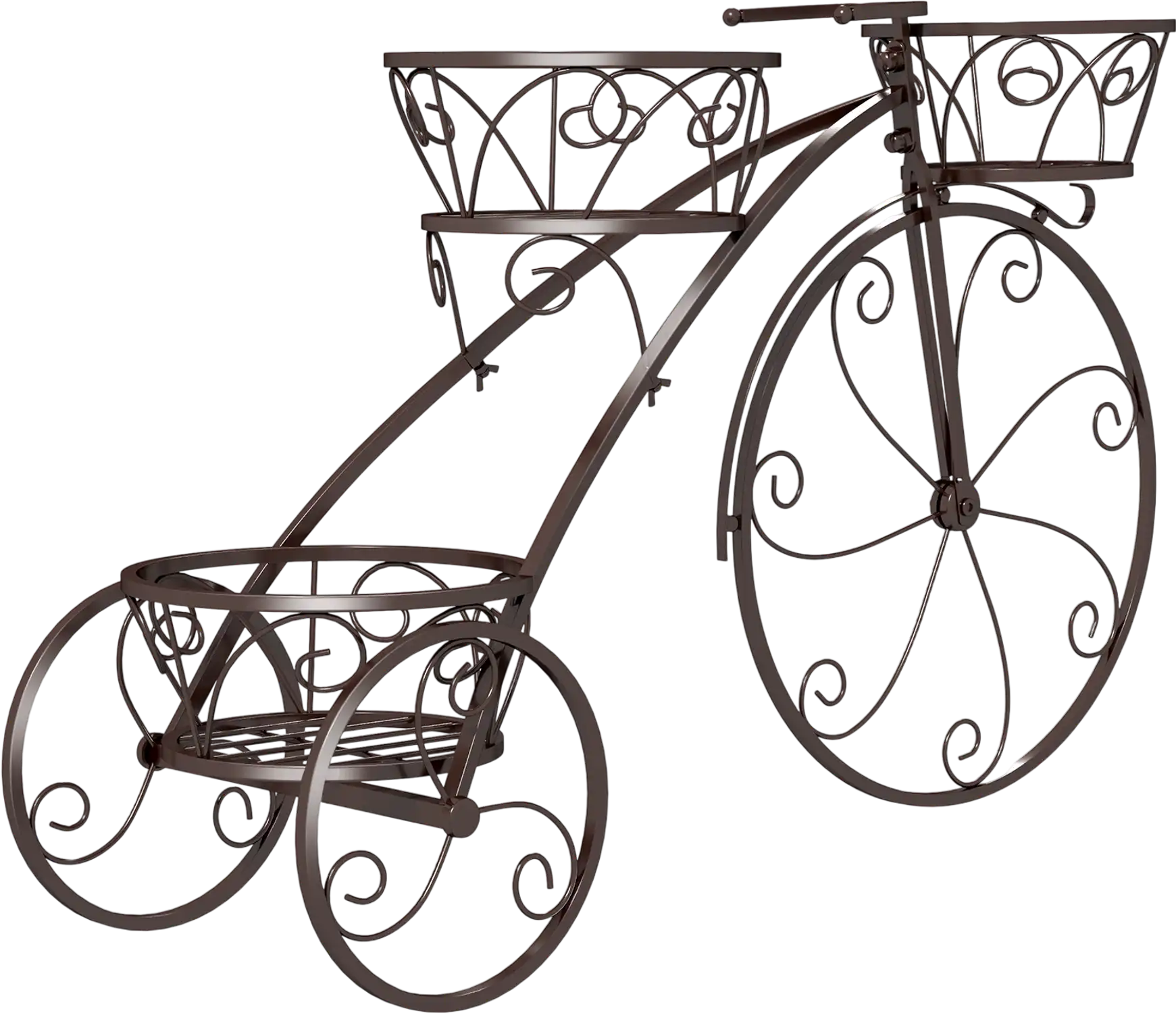Costway Tricycle Plant Stand Flower Pot Holder 3 Hollowed Baskets 192478356 New