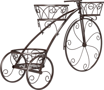 Costway Tricycle Plant Stand Flower Pot Cart Holder 3 Hollowed Baskets 192478356 New