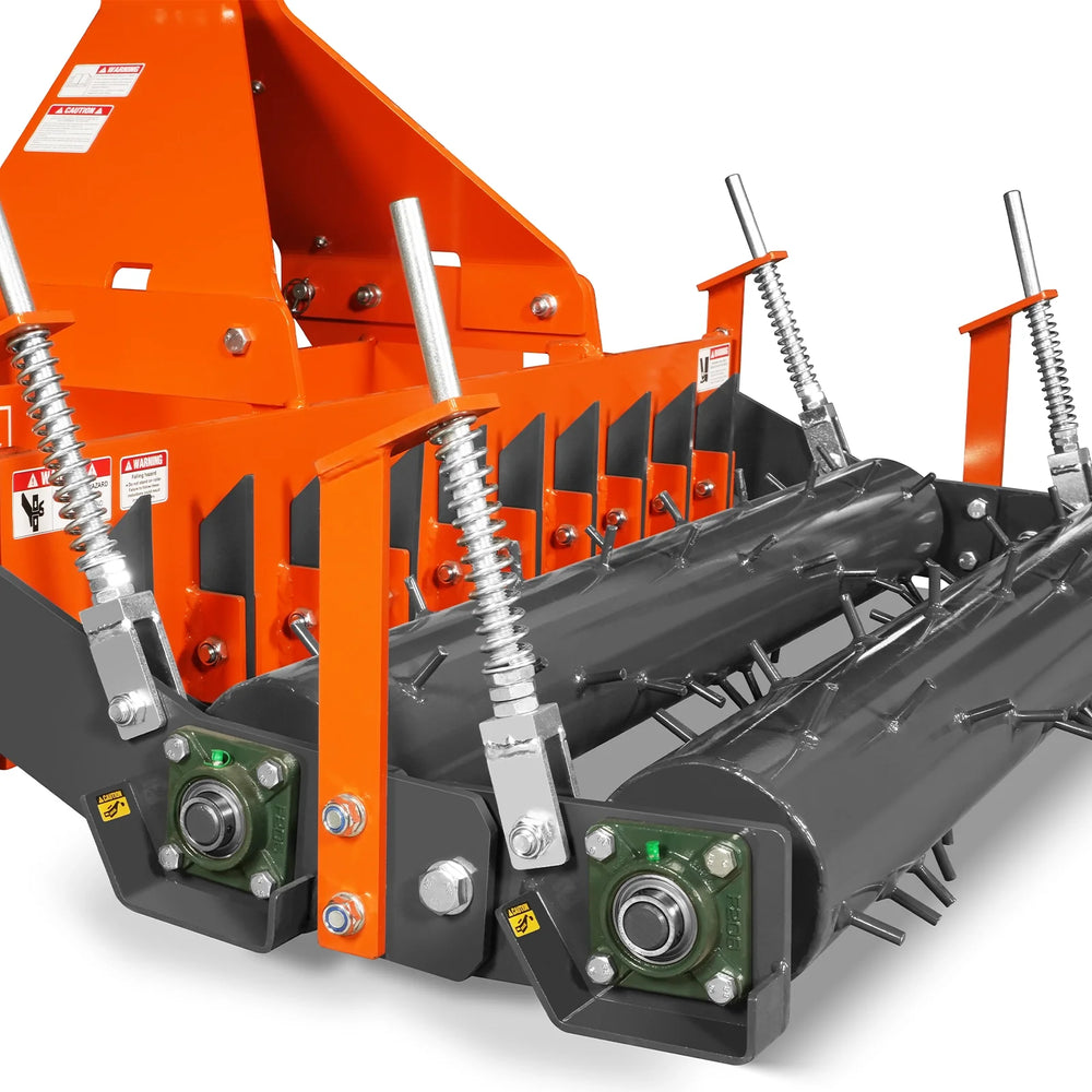 72" Heavy Duty Soil Pulverizer,  Double Spiked Roller,  25 Shanks,  Category 1 and 2,  3 Point Hitch Tractor Attachment,  TSP72D