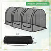 Large portable plant protection tent with three roll-up zippered doors, featuring breathable mesh and durable metal.