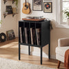 Turntable Record Player Stand with Power Outlets-Black - Gallery View 1 of 10