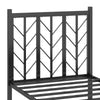 Twin size platform bed headboard featuring a unique branch design and sturdy powder-coated metal frame for durability.