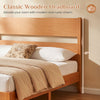Classic wooden headboard in warm brown elevates your room with modern and rustic charm, featuring solid wood support legs.