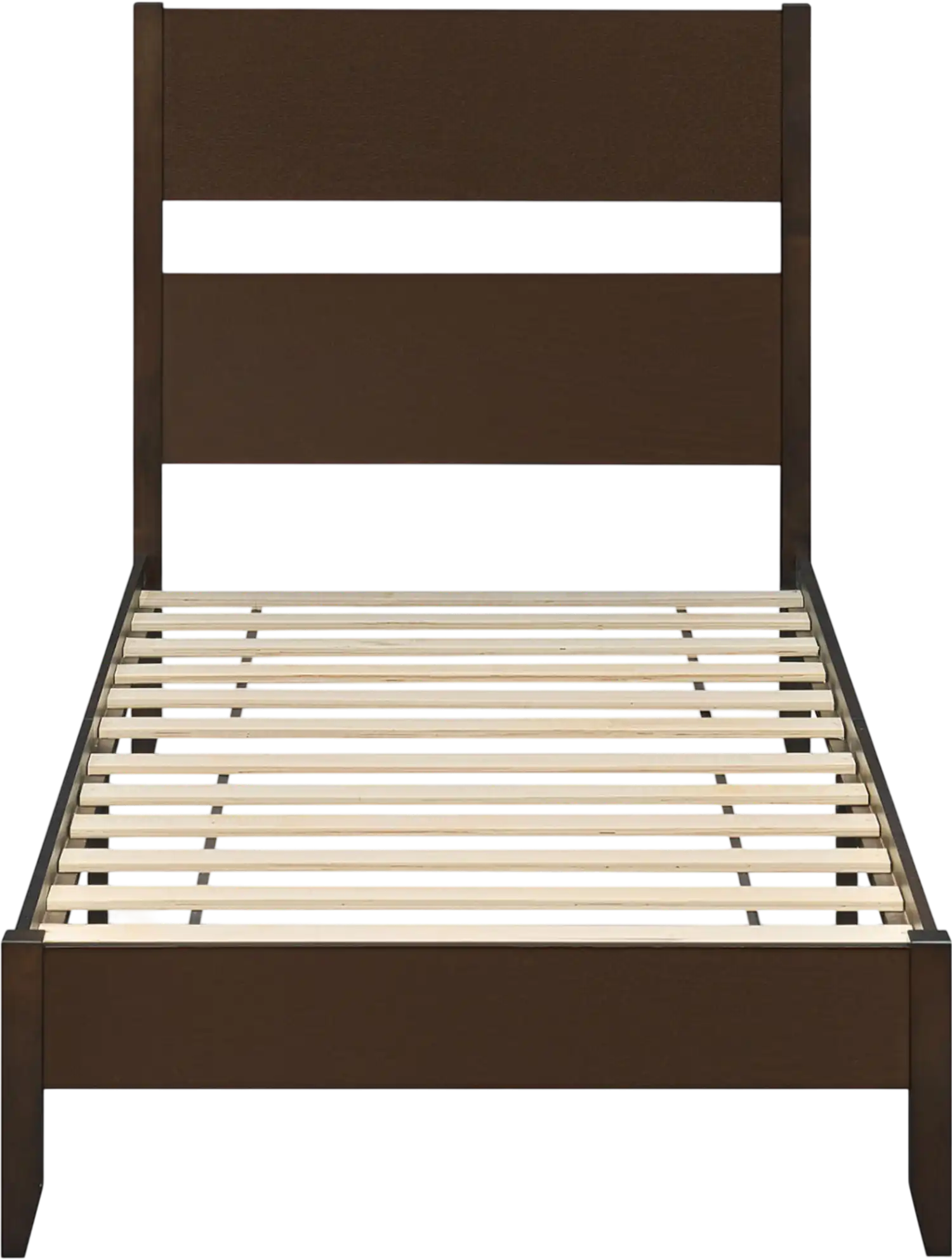 Costway Twin Bed Frame Headboard Solid Wood Legs 12 Slats 55292399 New