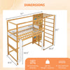 Twin bunk bed with jungle gym features a climbing ladder, rock wall, and solid wood frame for durability and safety.