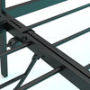 Close-up of the sturdy metal frame of the Twin Daybed with Charging Station and LED Lights in black, showcasing its.