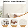 Upholstered chevron headboard in beige with premium velvet, offering comfort and style for Twin/Full/Queen size beds.