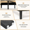 Sturdy inclined legs and non-slip foot pads of the gray velvet bed frame ensure stability and protect floors from.
