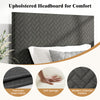 Chevron-patterned gray upholstered headboard with premium linen fabric and soft sponge, ideal for twin/full/queen beds.