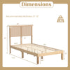 Twin size bed frame with rattan headboard, sturdy plywood slats, and ample under-bed storage for a stylish bedroom.