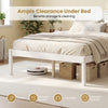 Sturdy wooden bed frame with headboard, featuring 12" under bed storage space for organized living.
