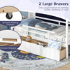 Twin house bed with tent featuring two large storage drawers for easy organization of clothes and toys.