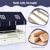Twin house bed with tent, solid wood frame, and two storage drawers for kids, ideal for themed bedrooms.