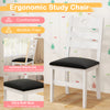 Ergonomic study chair with inclined backrest, ultra-soft PVC leather seat, designed for comfort and stability.