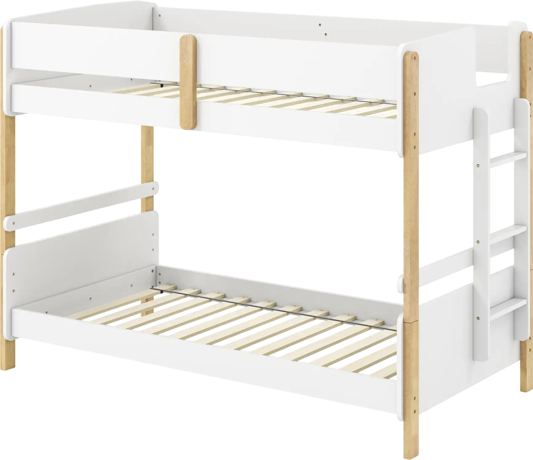 Costway Twin Over Twin Wood Bunk Bed Convertible 2 Twin Beds Ladder 87672615 New