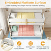 Twin over twin bunk bed with embedded platform surface for stability, convertible to two twin beds, ideal for various.