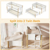 Twin over twin bunk bed convertible to two twin beds, featuring a solid wood frame and integrated ladder for easy.