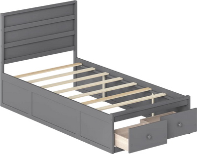 Costway Twin Bed Frame with Storage Drawers Headboard 31327609 New