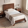 Twin Size Bed Frame with Headboard for Small Room No Box Spring Needed-Walnut - Gallery View 1 of 9