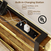 Built-in charging station with 2 AC outlets and 2 USB ports on the Twin Size bed frame for convenient charging.