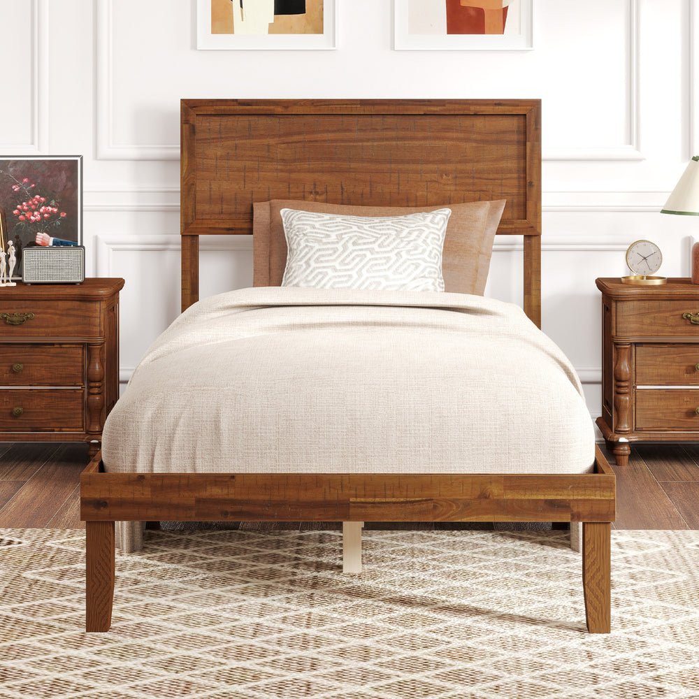 Twin/Full/Queen Size Bed Frame with Headboard and Wooden Slats Support-Twin Size - Gallery View 1 of 10