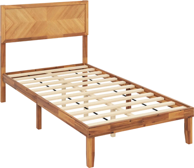Costway Platform Bed Frame with Headboard Storage Space 598134267 New
