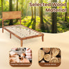 Twin size bed frame with headboard, crafted from acacia wood, featuring sturdy slats and under-bed storage space.