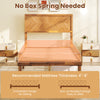 Twin size bed frame with headboard, sturdy wood construction, no box spring needed, ideal for stylish bedroom storage.