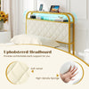 Upholstered headboard in gold with soft velvet and high-density sponge, providing comfortable back support for your bed.