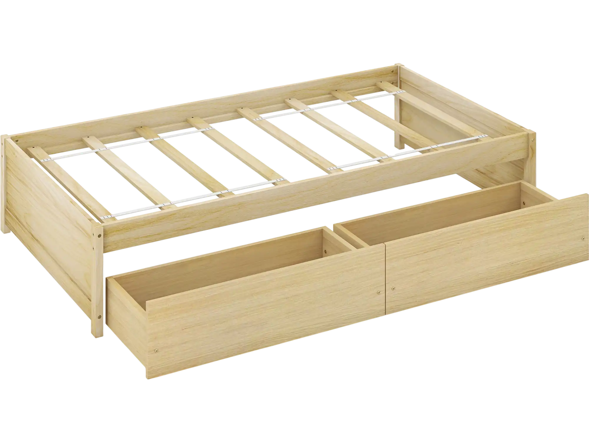 Costway Twin Captain Bed Frame w/ 2 Drawers Slats Support 54179236 New