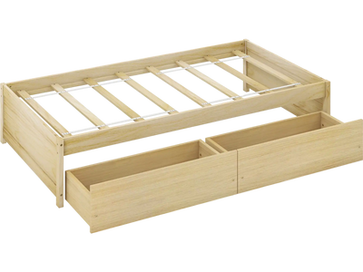 Costway Twin Captain Bed Frame w/ 2 Drawers Slats Support 54179236 New