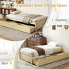 Twin size captain bed in natural wood with 2 pull-out drawers, perfect for optimizing living space and storage.