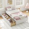 Twin Size Captain Bed with 2 Drawers and Slats Support-White - Gallery View 1 of 10