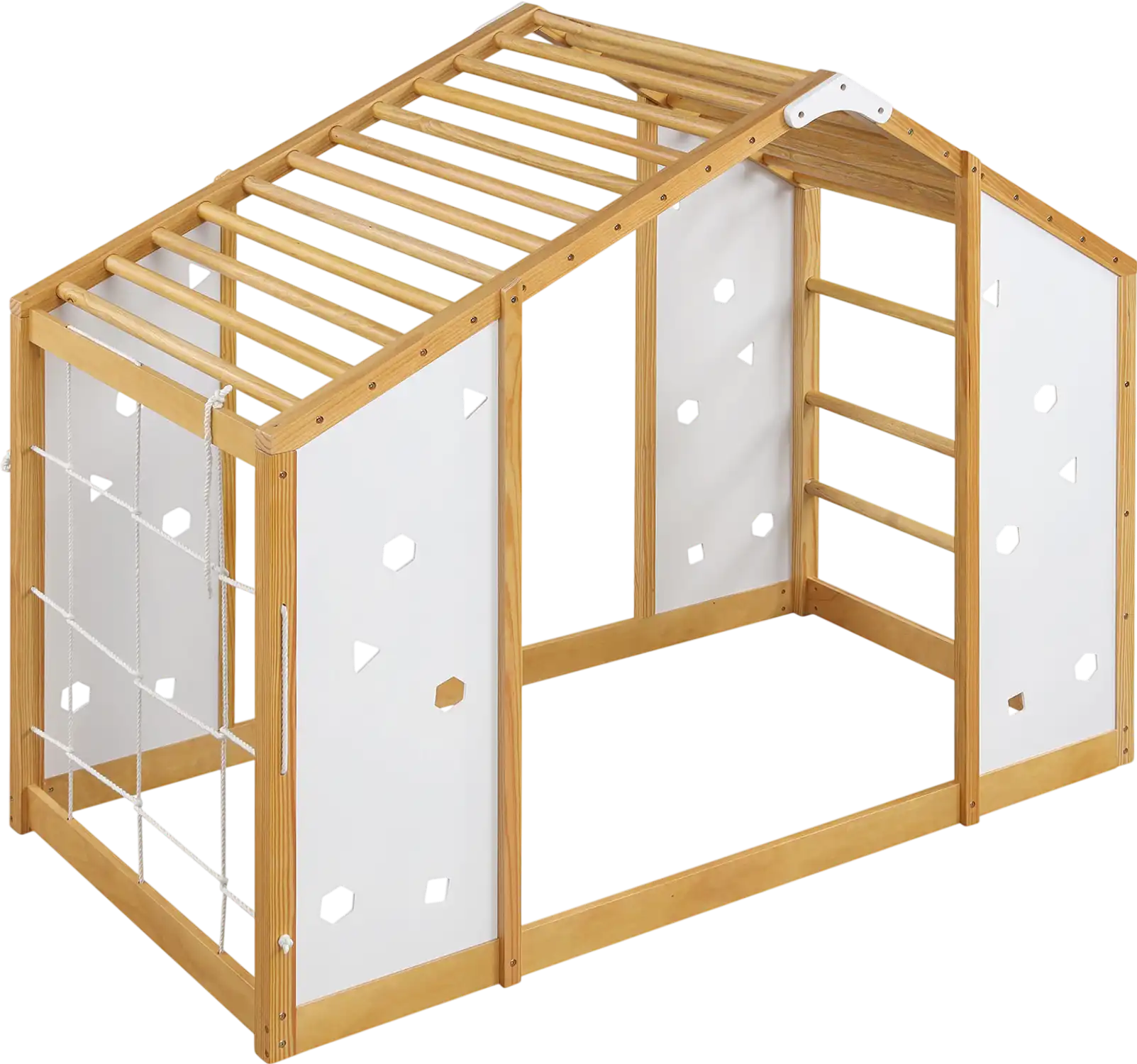 Costway Twin Montessori Floor Bed with Monkey Bars Climbing Bed 60283253 New