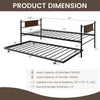 Twin size 2-in-1 daybed frame with pullout trundle, featuring sturdy carbon steel and MDF, ideal for living rooms or.