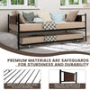 Twin size 2-in-1 daybed frame with pullout trundle, medium carbon steel for sturdiness, suitable for living room or.