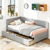 Twin Size Daybed with 2 Storage Drawers No Box Spring Needed-Gray - Gallery View 1 of 9