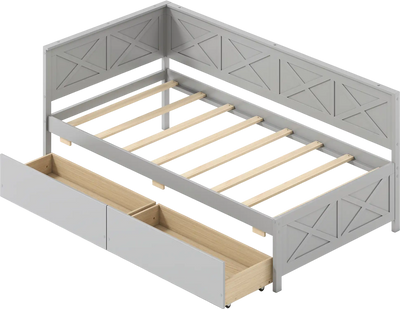 Costway Twin Daybed Bed Frame w/ 2 Storage Drawers No Box Spring Needed 374589216 New